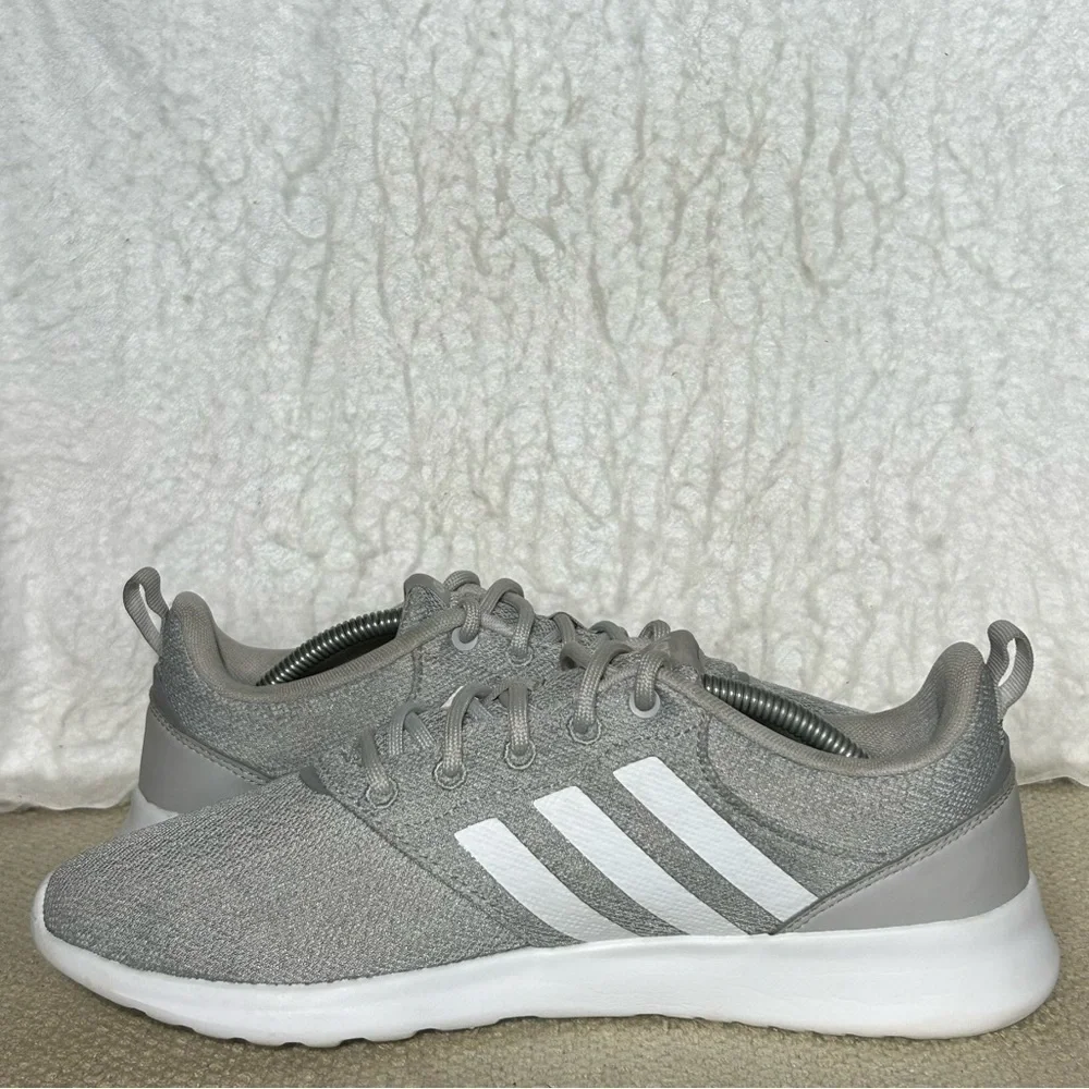 Adidas Womens Gry QT Racer 2.0 Cloudfoam Running Athletic Sneakers Shoes SZ US 9
